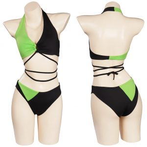 Kim Shego Swimsuit Cosplay Costume Two Piece Swimwear Outfits Halloween Carnival Suit 1 - Shego Costume