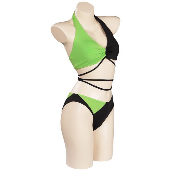 Kim Shego Swimsuit Cosplay Costume Two Piece Swimwear Outfits Halloween Carnival Suit 4 - Shego Costume